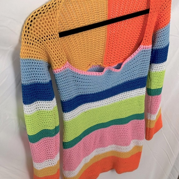Unbranded: Rainbow colored Knit Swimsuit coverup dress- sheer- XL - Picture 13 of 16